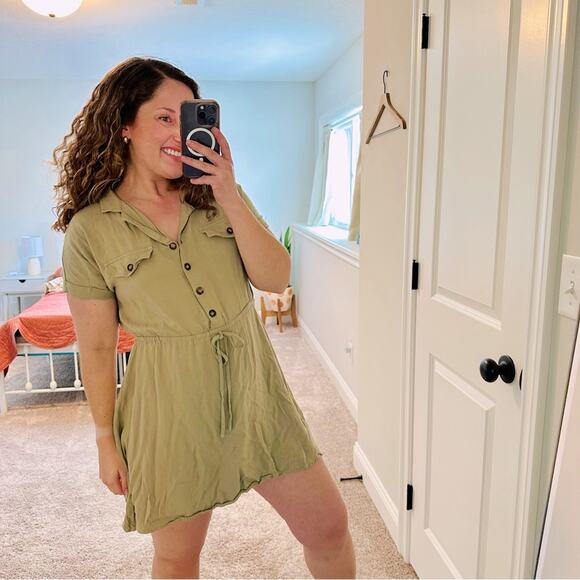 She + Sky Green Mini Dress Medium - Picture 1 of 9